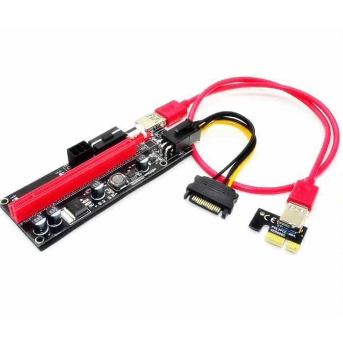 Rallonge De Carte Graphique 60cm Pcie Dc 009s 1x A 16x Double 6pin