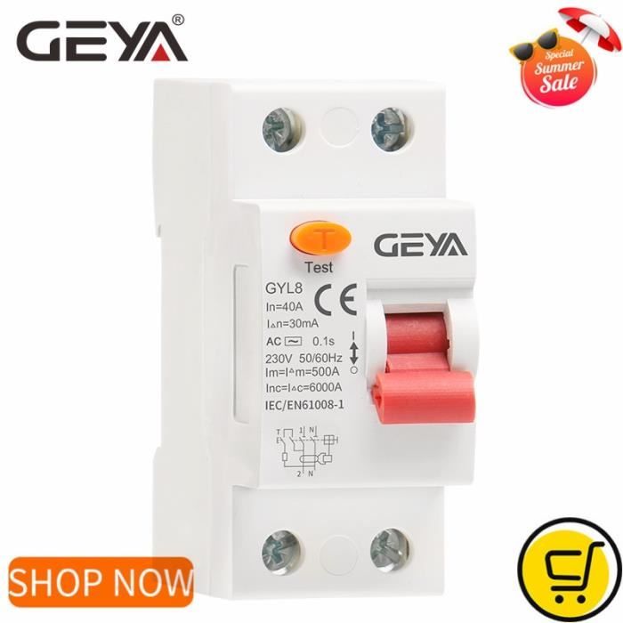 Disjoncteur &eacute;lectromagn&eacute;tique &agrave; Courant R&eacute;siduel 4P 10/30/100/300mA Type A RCCB RCD ELCB