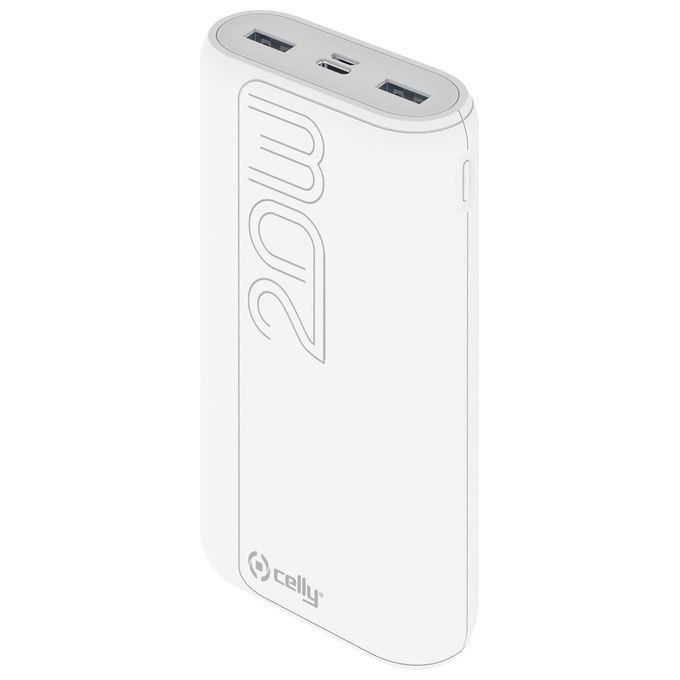 POWER BANK CELLY 20A PD 22W BLANCO