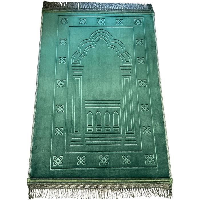 Tapis De Prière Musulman (Seccade) Avec Boussole - Bleu, 100x60 Cm, Nylon, Voyage