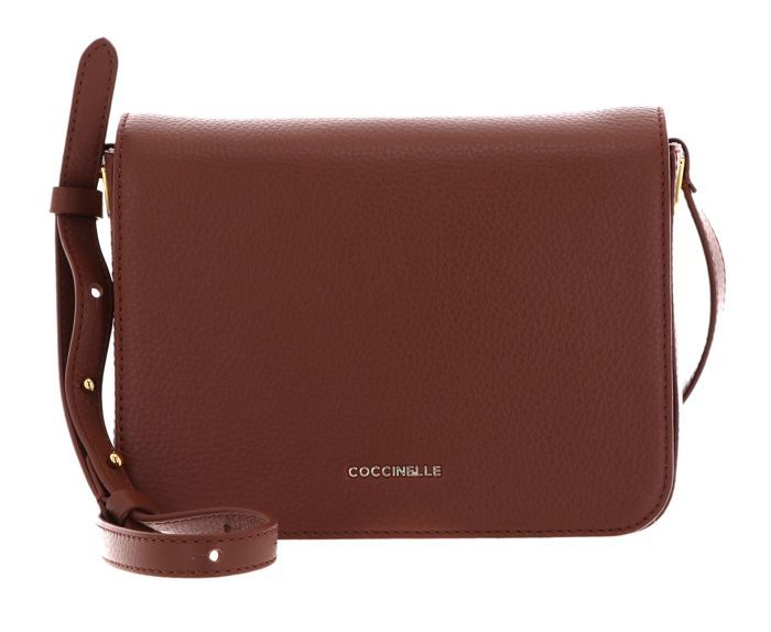 Sac à Main Bandoulière Vintage Coccinelle En Cuir Marron Foncé - Occasion En Bon état Général