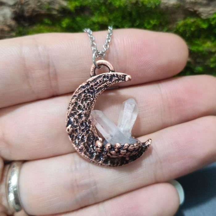 Collier Pendentif Nœud De Sorcière Dans Un Croissant De Lune - Neuf Sans Emballage