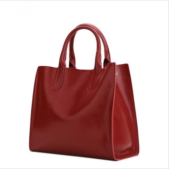Sac à Main Femme En Cuir Véritable Noir - Style Bandoulière Sac De Jour - Neuf Avec étiquettes