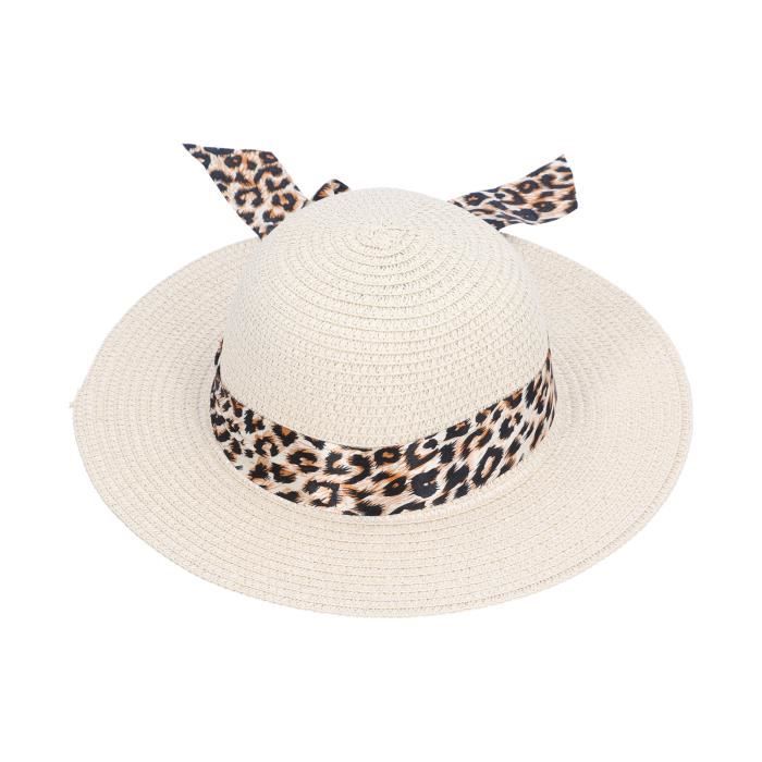 EJ.life Chapeaux de plage enfant Chapeau de paille de plage d
