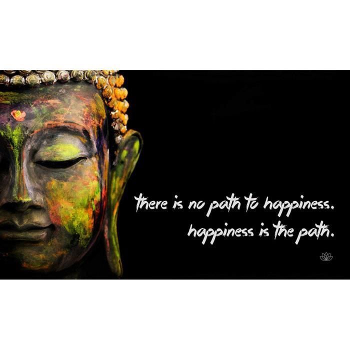 Poster Affiche Happiness Citation Inspirante Anglais Bouddha Bouddhisme Bien Etre Spiritualite 42cm X 70cm Cdiscount Maison