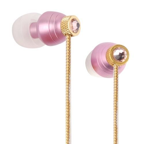 Ecouteurs rose cristal Swarovski monture or