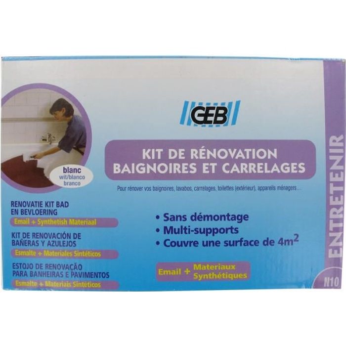Kit De Renovation Baignoire Et Carrelage Geb Achat Vente Colle Pate Fixation Kit De Renovation Baignoire Cdiscount