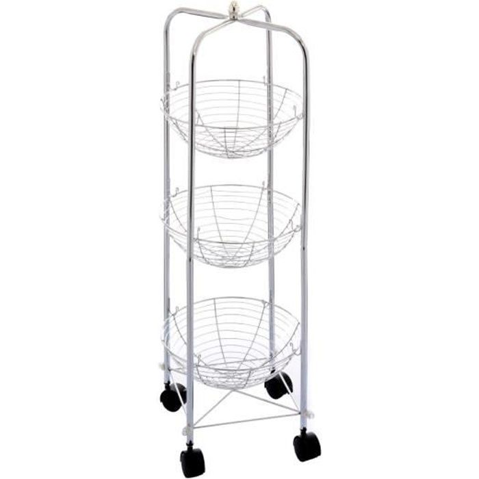 Resserre A Legumes 3 Paniers Rond Gris Achat Vente Casier