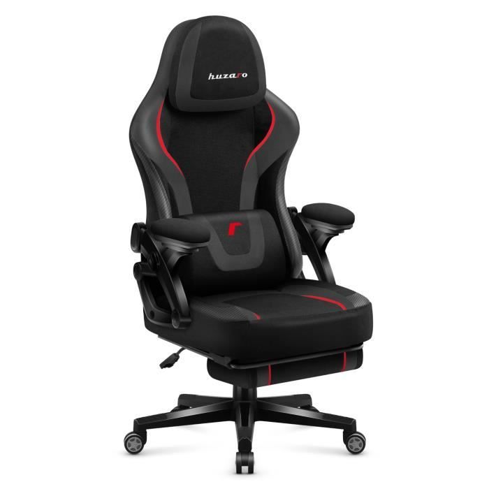 Chaise gaming - HUZARO - Force 4.6 - Repose-pieds extensible - Tissu XTwill/PU Carbon - Dossier inclinable