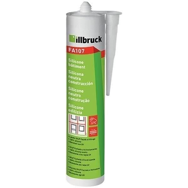 Mastic silicone bâtiment NEC+ ILLBRUCK FA107 - 300 ml - Transparent