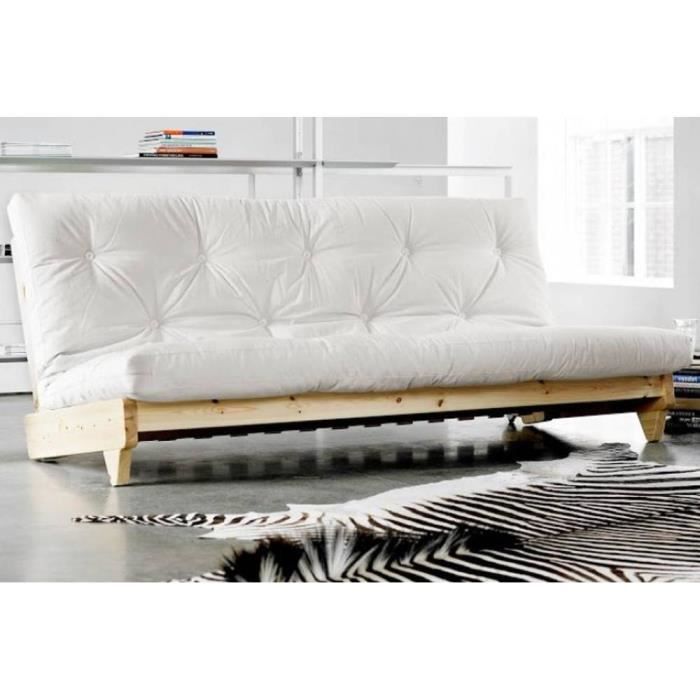 Canapé convertible Blanc Tissu Moderne Confort