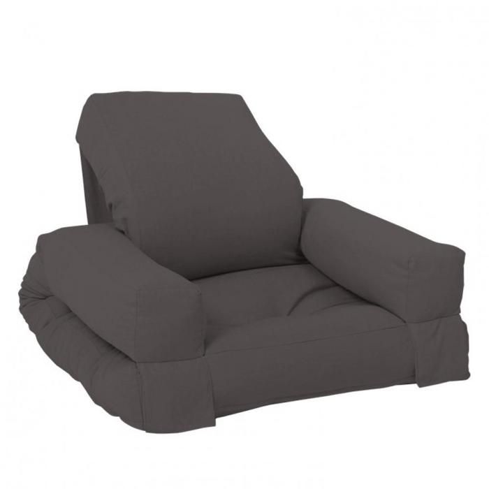 Fauteuil futon standard convertible MINI HIPPO couleur gris foncé gris