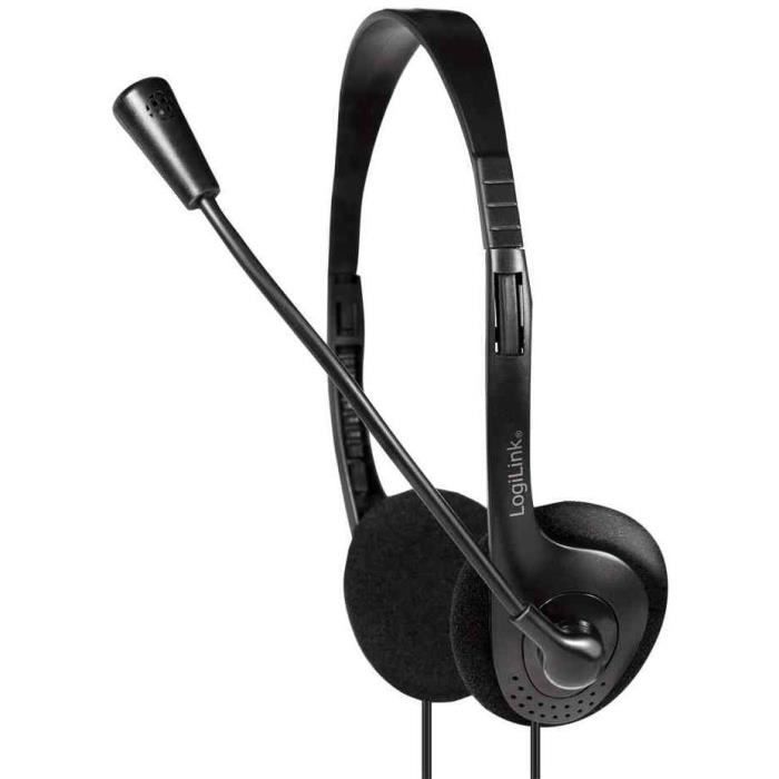 Casque stéréo - LOGILINK - HS0055 - Noir - Filaire - Micro intégré