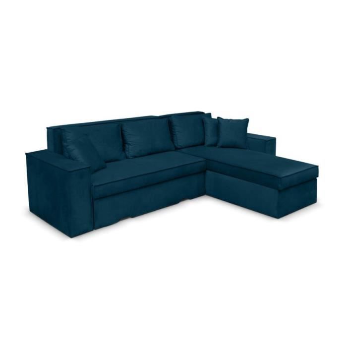 Canapé d'angle Bleu Velours Contemporain
