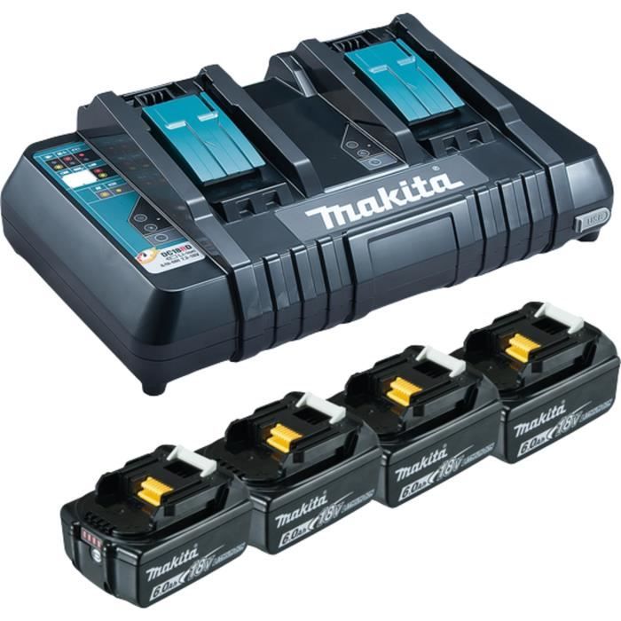 Ensemble - Makita - 199485-6 - 4 Batteries - 18V - 6Ah - Sans fil