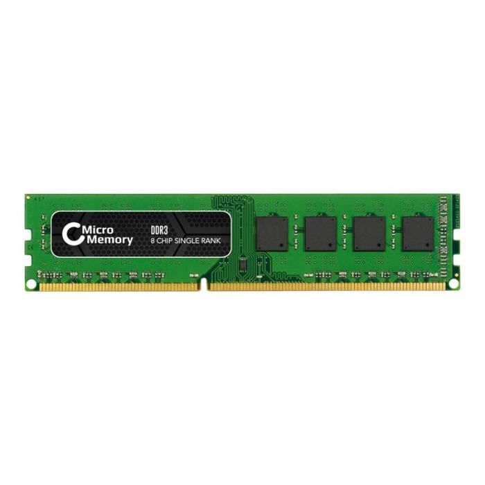 Vente Memoire PC MicroMemory DDR3 2 Go DIMM 240 broches 1333 MHz - PC3-10600 CL9 1.5 V mémoire sans tampon non ECC-MMST-240-DDR3-10600-256X8-2GB pas cher