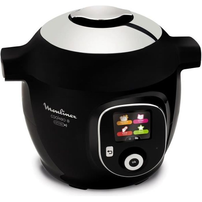 MOULINEX CE855800 Multicuiseur intelligent Cookeo + Connect avec 150 recettes pré-programmées - Noir