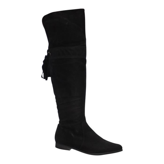 Cuissardes nubuck noires Clearance