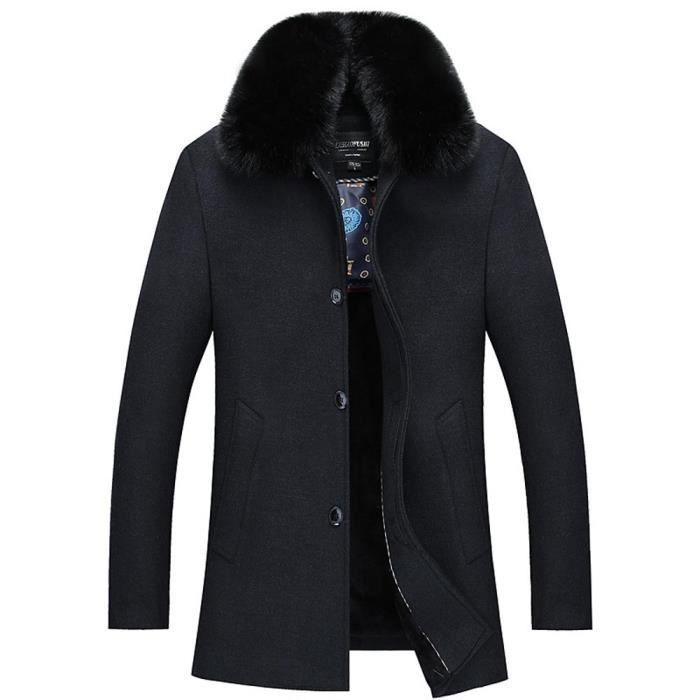 Manteau col sales fourrure homme