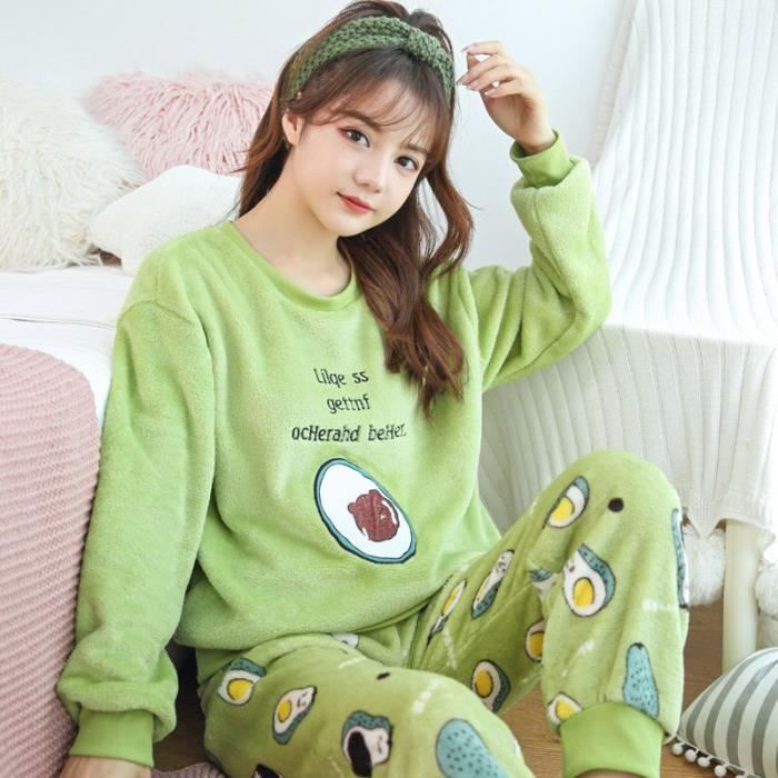 Pyjamas flanelle femmes epais et chaud pour ensemble surdimensionne FR11 M Cdiscount Pret a Porter
