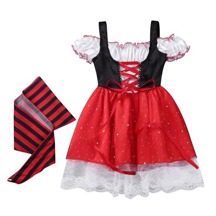 Internet B/éb/é Filles Enfants No/ël Parti Rouge Paillette Tutu Robes de No/ël Coton Robes