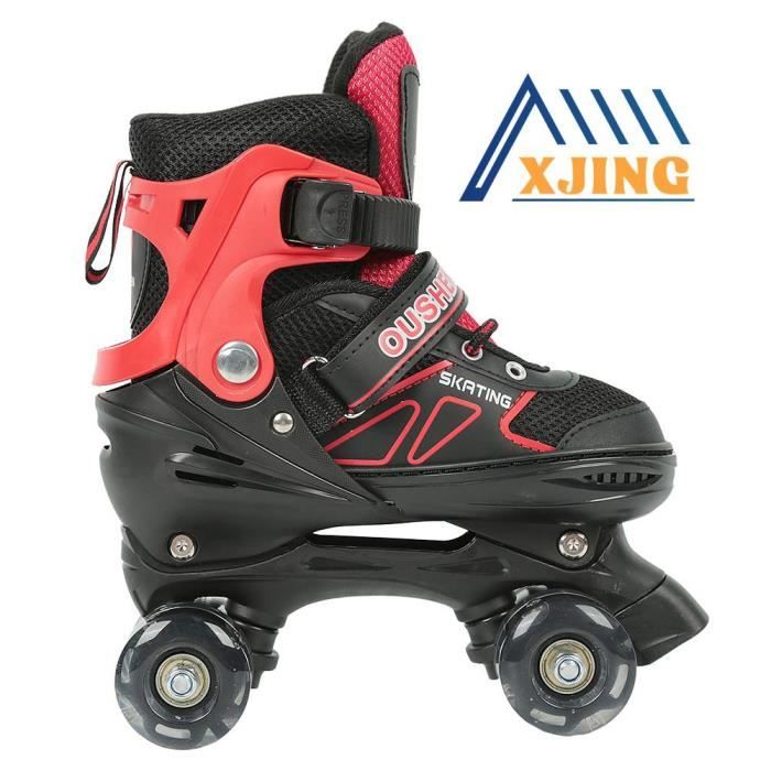 Patin à Roulettes Ajustables 4 Roues Pour Enfants – Taille Réglable S/M/L, Roues Lumineuses, Idéal Débutants Garçons Et Filles