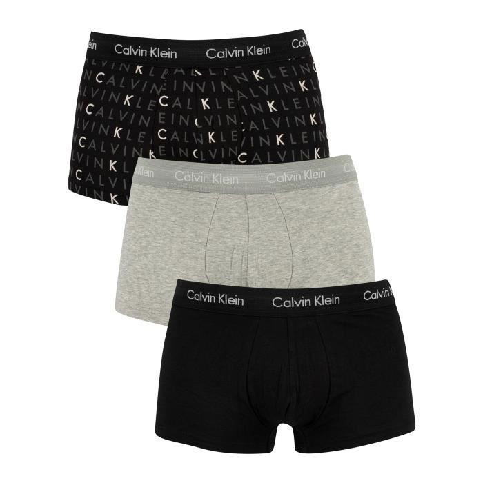 Calvin Klein Homme Paquet de 3 troncs de faible hauteur, Multicolore