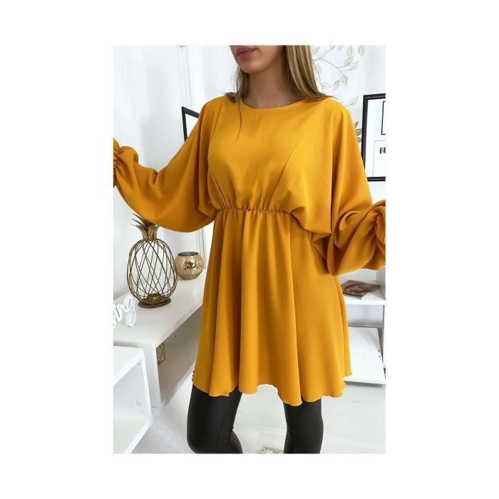 Miss Wear Line - Tunique moutarde femme à manches longues (J-6-1-18303- moutarde) - Achat / Vente Tunique moutarde femme à manch - Cdiscount