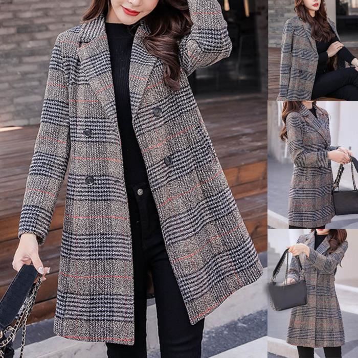 Manteau femme 2025 carreaux