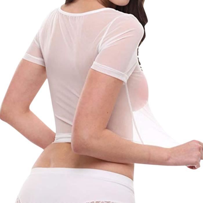 Femme en t shirt hot sale transparent
