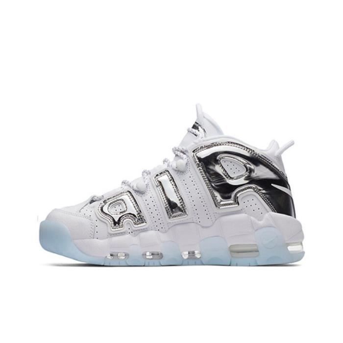 Baskets Air More Uptempo 97 Argent Blanc Synthetique Homme Adulte Lacets Blanc Cdiscount Chaussures