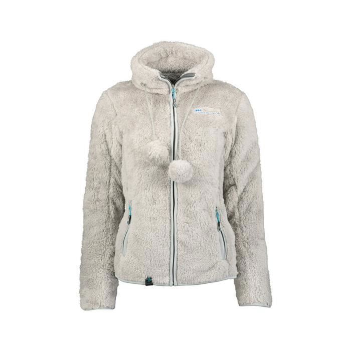 Veste polaire zippée UNIQUANA LADY - Gris - Femme - Col châle - Poches zippées