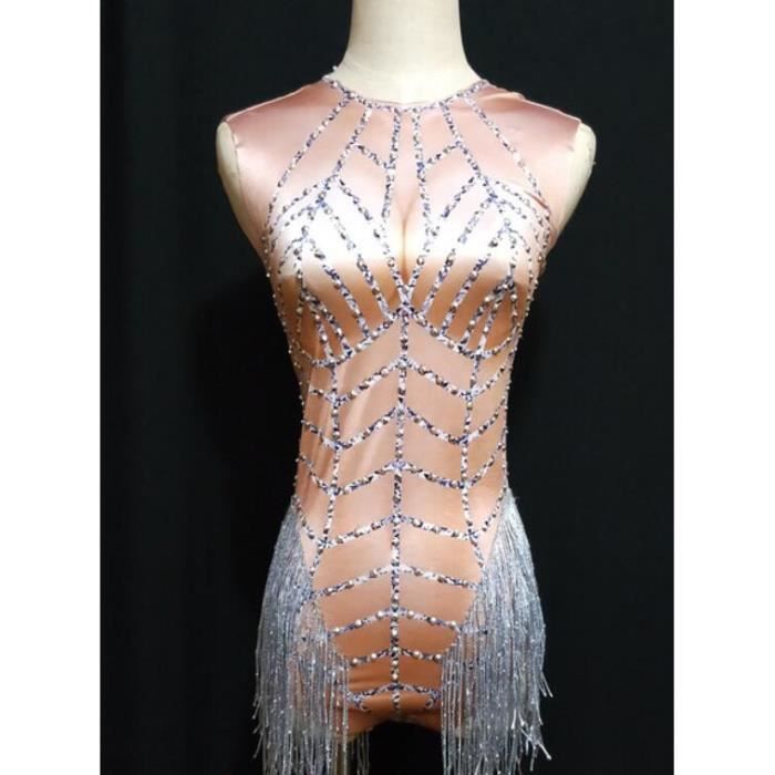 Body Femme Métallique Brillant Sans Manches - Col Montant - Pour Fête, Festival, Soirée