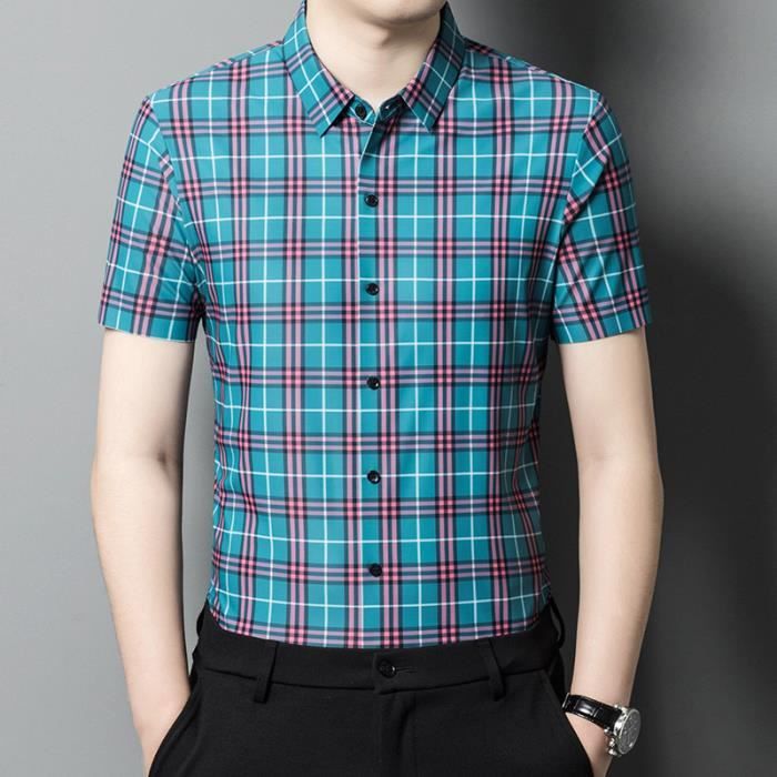 LCW Vision Chemise pour Hommes à Manches Courtes Coupe Régulière -W4ID02Z8-CVL - LC Waikiki