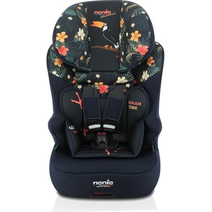 Nania - Siège auto fixations isofix RACE I FIX 76-140 cm R129 i-Size – De 3 à 10 ans - Têtière réglable - Inclinable - Toucan