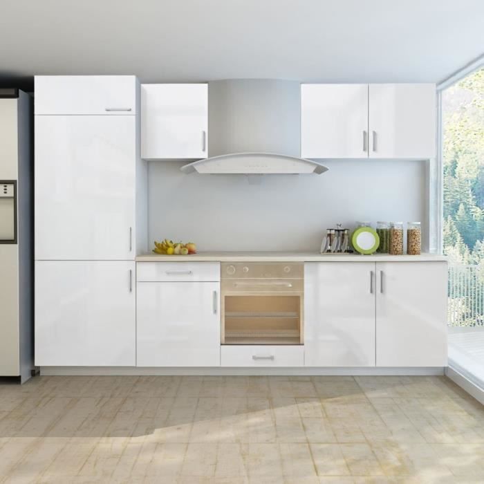 Armoire De Cuisine Et Frigo Encastre 7 Pcs Buffet De Cuisine Blanc