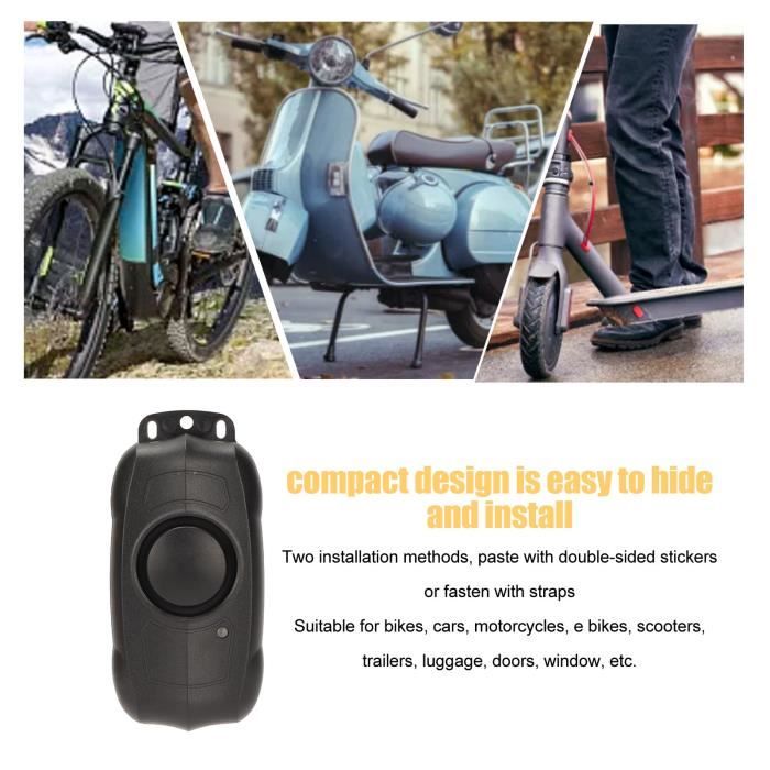 Alarme Vélo Capteur Mouvement Alarme Vélo 113dB Avec Télécommande - Antivol Vibration Motion Sensor Étanche IP55 Pour Moto Scooter Porte Alarme Vélo Capteur Mouvement Alarme Vélo 113dB Avec Télécommande - Antivol Vibration Motion Sensor Étanche IP55 Pour Moto Scooter Porte
