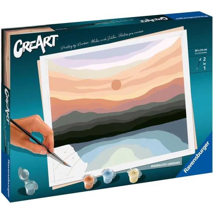 CreArt Minimalist Landscape 24x30 cm - Peinture par numéros – Dès 12 ans – Ravensburger - 23515