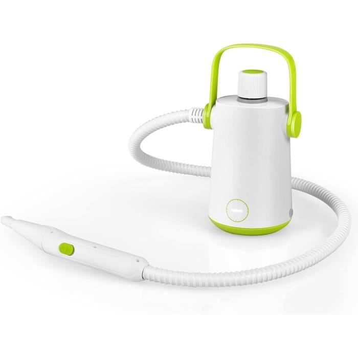 RELAX4LIFE Nettoyeur Vapeur à Main 1000 W Réservoir 300 ml 10 Accessoires Balai Vapeur pour Tapis / Fenêtre / Rideau Blanc-Vert - Relax4Life