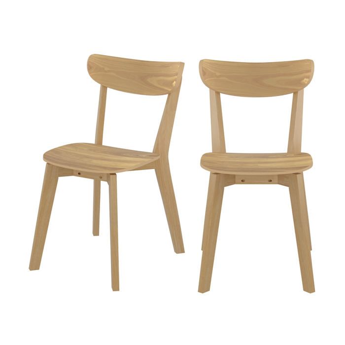 Lot de 2 chaises en bois clair - Tabata - Maison Pavane Lot de 2 chaises en bois clair - Tabata - Maison Pavane