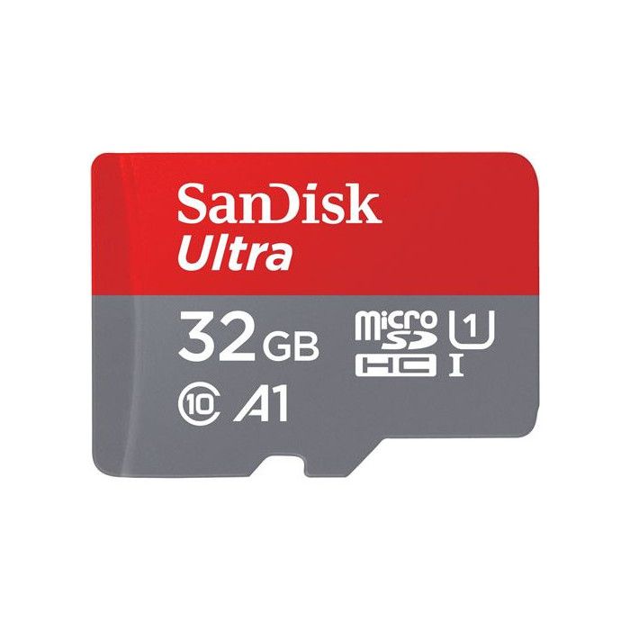 Carte mémoire microSDHC Ultra 32 Go + Adaptateur SD SanDisk Gris et rouge