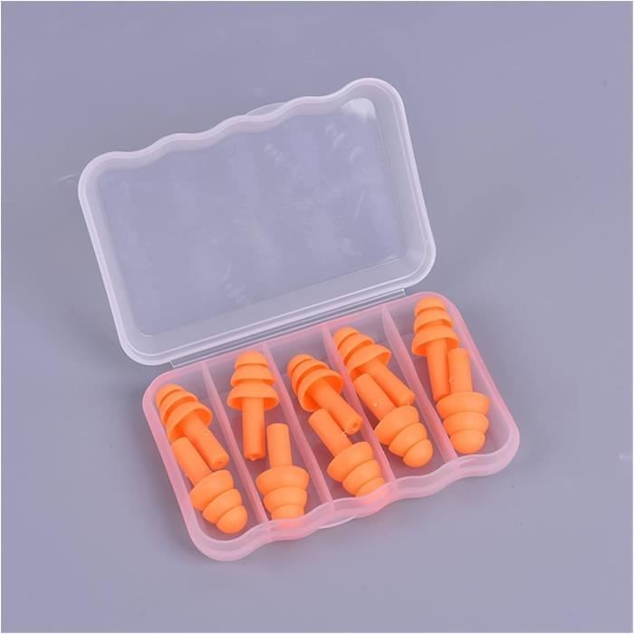 Lot De 4 Paires De Bouchons D'oreilles étanches Réutilisables En Silicone Souple Pour La Douche