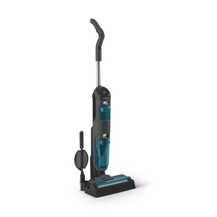 SCHNEIDER - SCVCO23DBE - Aspirateur balai multitâches - Autonomie 50min - Puissance 150 Watts - Capteur de saleté  - Noir et bleu