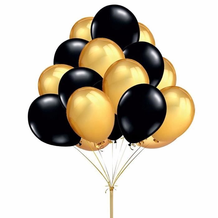 Ballon Baudruche Ballons Anniversaire Ballons Mariage Ballons Fete Ballons En Latex Noir D Or Ballons Gonflable Pou 2451 Cdiscount Maison