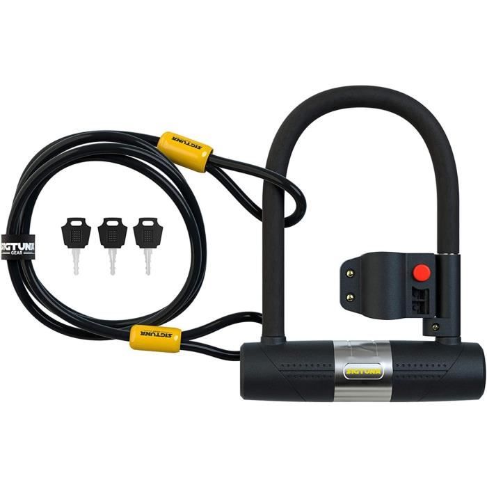 Antivol Vélo, Moto Cable 80 cm + 2 Clés - Alarme 110 dB