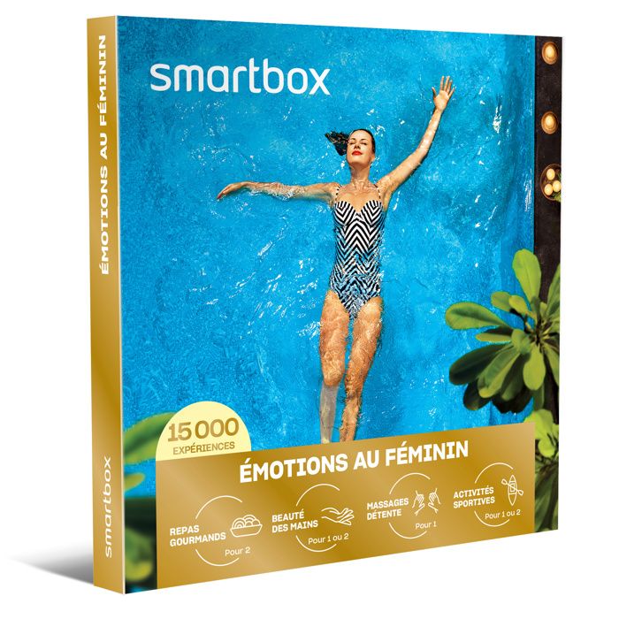 SMARTBOX - Coffret Cadeau - ÉMOTIONS AU FÉMININ - 15000 expériences : massage détente, dégustation, repas gourmand ou activité sport