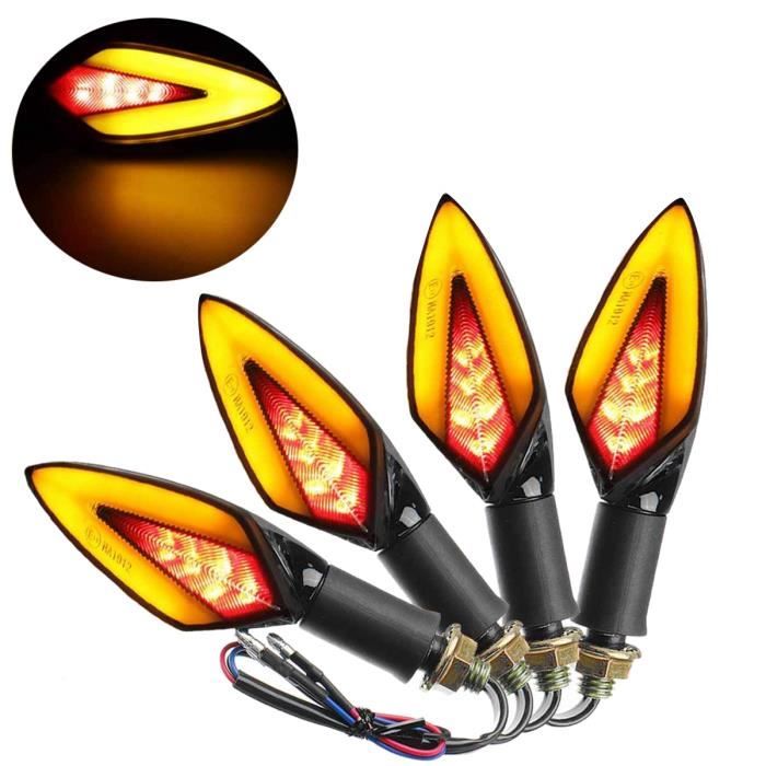 Moligh doll 4 Pièces Moto Néon LED Clignotant Voyant Lampe LED Clignotants Drl Feu de Frein Universel pour Gsxr Gsx-R 600 750 1000 K1 K2 K3 K4 K5 K6 K7 K8 K9 