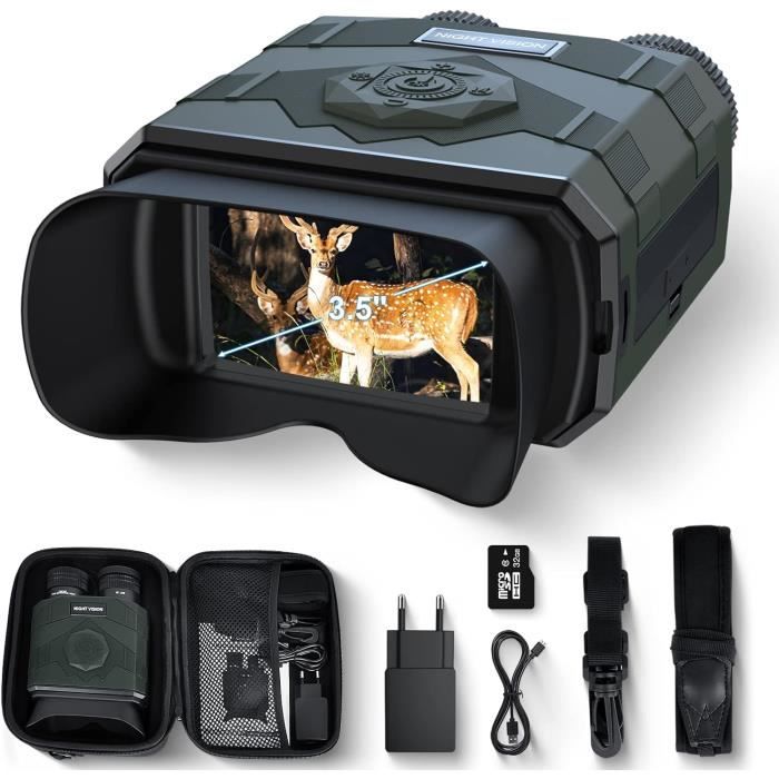 Jumelles Vision Nocturne 4K 3D – Zoom 8x – Infrarouge – Dioptries Réglables