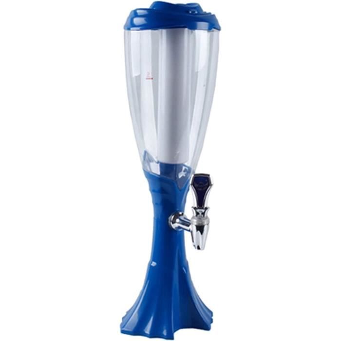 Distributeur De Bière 2,5 L Relaxdays – Tireuse Poussoir Avec Compartiment Glaçons, Transparent/Noir Pour Fêtes Et Barbecue