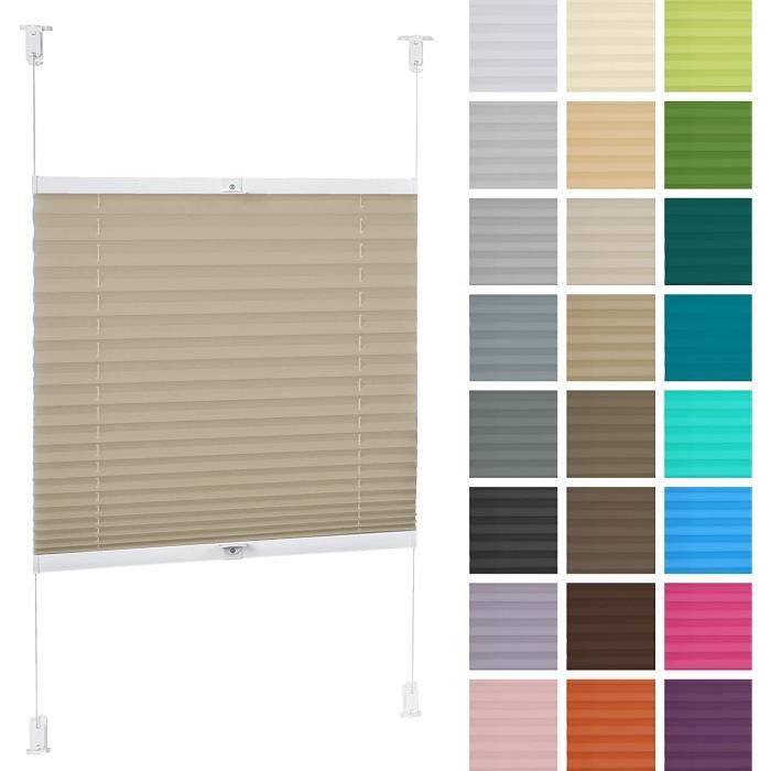Store Plissé Sur Mesure - 23 Couleurs - Hauteur 50-149cm - Protection Solaire Et Intimité - Oeko-Tex